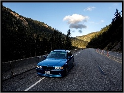 BMW, Góry, Droga, Niebieskie